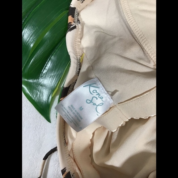 NEW $35 Kona Sol Animal Print‎ Tortoise Ring One Piece Swimsuit [ Medium ] - Picture 12 of 12